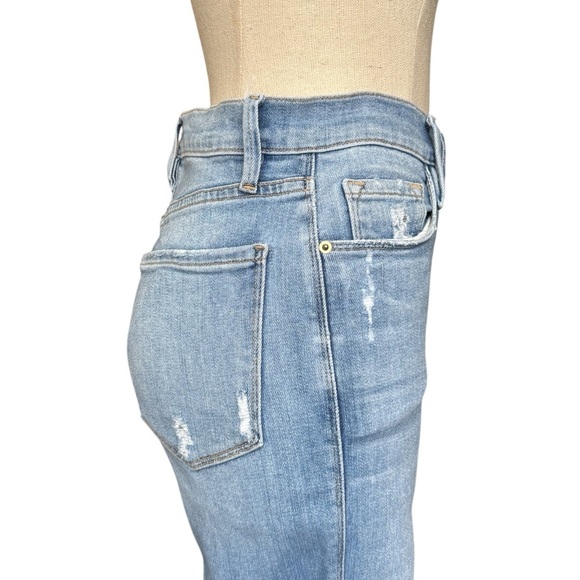 Frame Le Sylvie Slendor Straight Jeans in Overdrive Wash Distressed Blue 27 - Picture 5 of 9